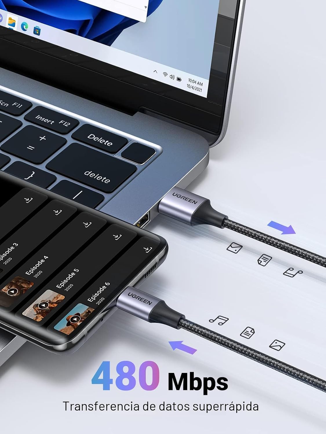 Cable-USB-A-a-USB-C-UGREEN-de-Carga-Rápida-para-CarPlay-7