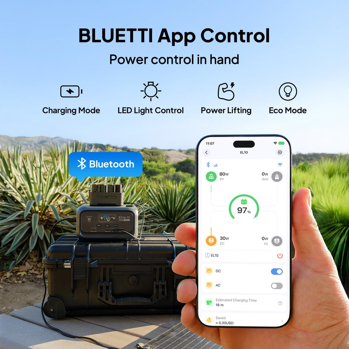 Estación de Energía Portátil BLUETTI Elite 10 Mini, 128 Wh, 200 W