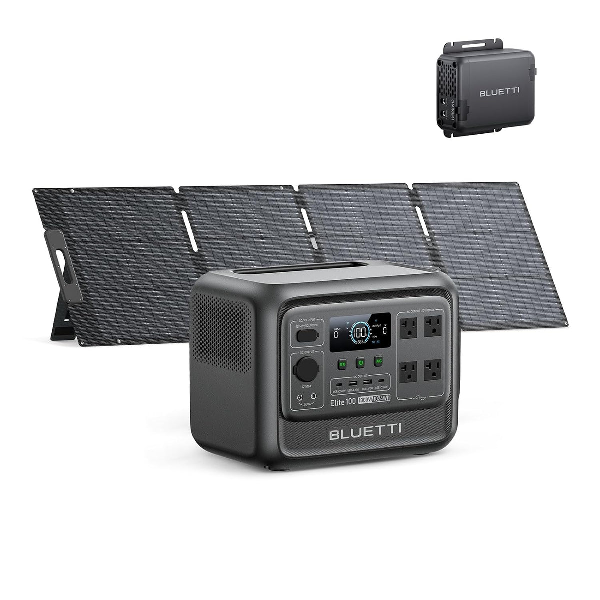Estación de Energía Portátil BLUETTI Elite 100 V2, 200 W + Cargador de Alternador 1