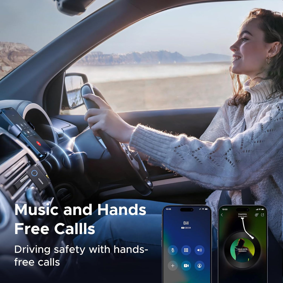 Receptor-Bluetooth-6-0-UGREEN-para-Auto-con-LDAC-y-Cancelación-de-Ruido-AUX-3-5-mm-6
