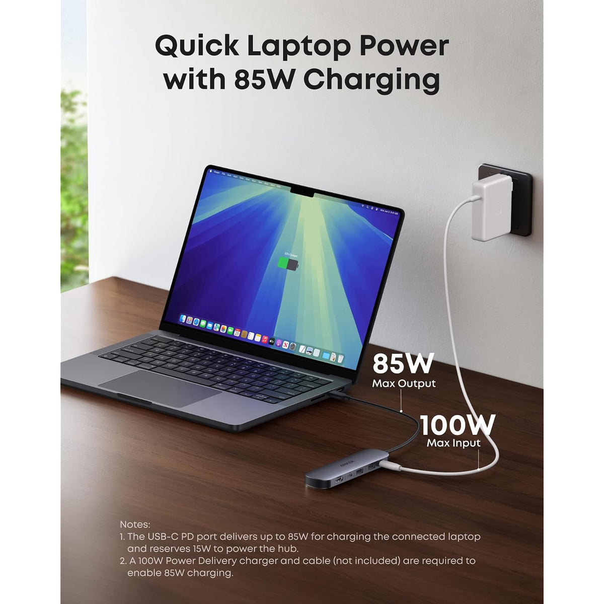 Hub USB Anker USB C, adaptador USB multipuerto 7 en 1, divisor USBC a HDMI de - vista 6
