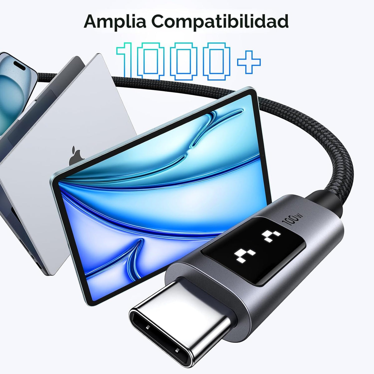 Cable-USB-C-a-USB-C-UGREEN-Uno-100-W-con-Pantalla-LED-4