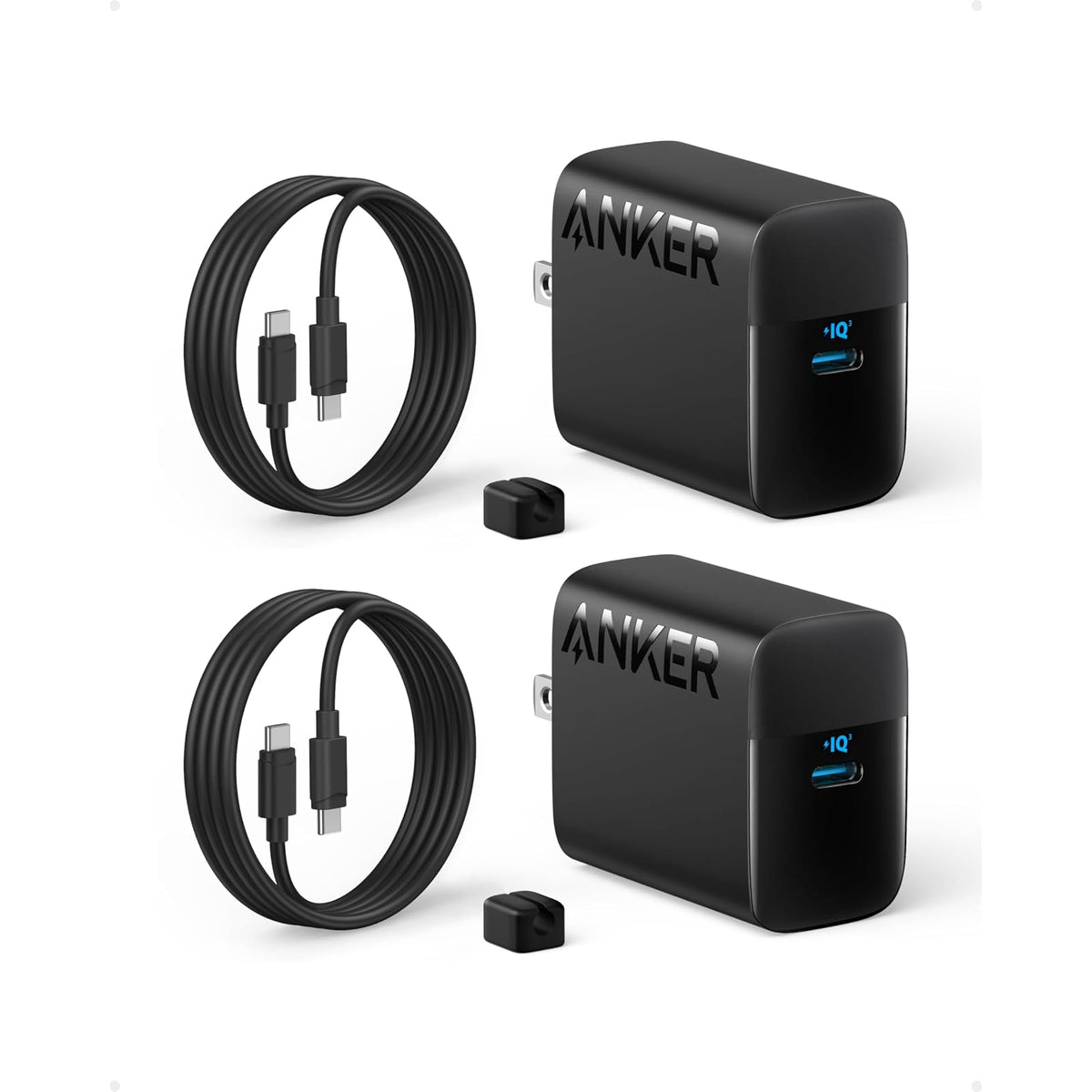 Anker Bloque de cargador USB C de 45 W, paquete de 2 cargadores tipo C de