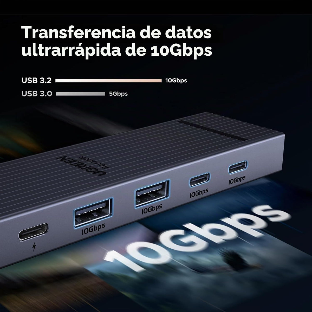 Hub-USB-C-UGREEN-Revodok-Pro-6-en-1-de-10-Gbps-con-HDMI-4K-60-Hz-4
