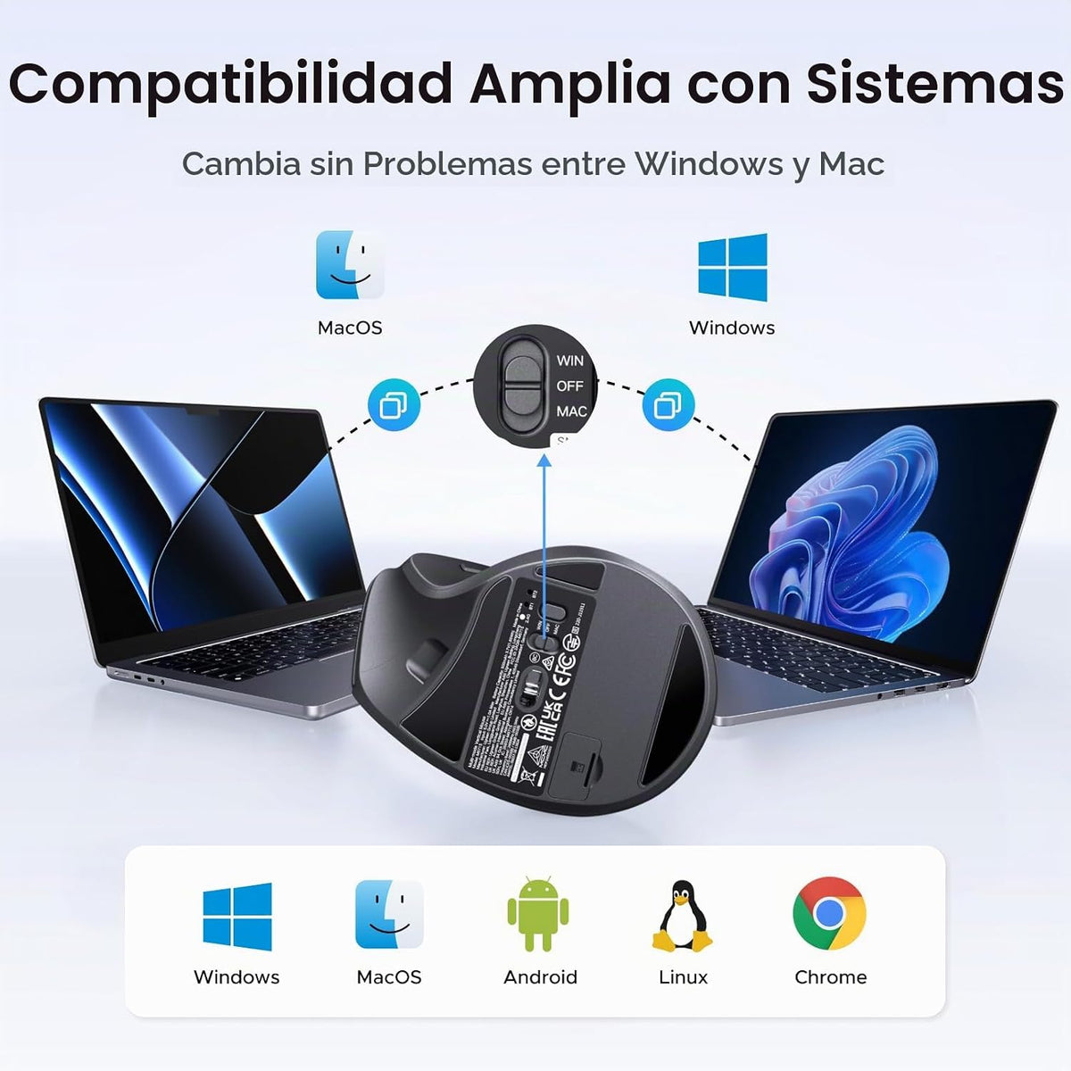 Ratón-Vertical-Ergonómico-UGREEN-Inalámbrico-Recargable-7