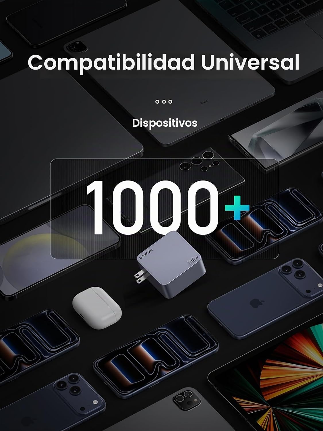 Cargador-UGREEN-Nexode-Pro-160-W-GaN-USB-C-para-Laptop-PD-3-1-7