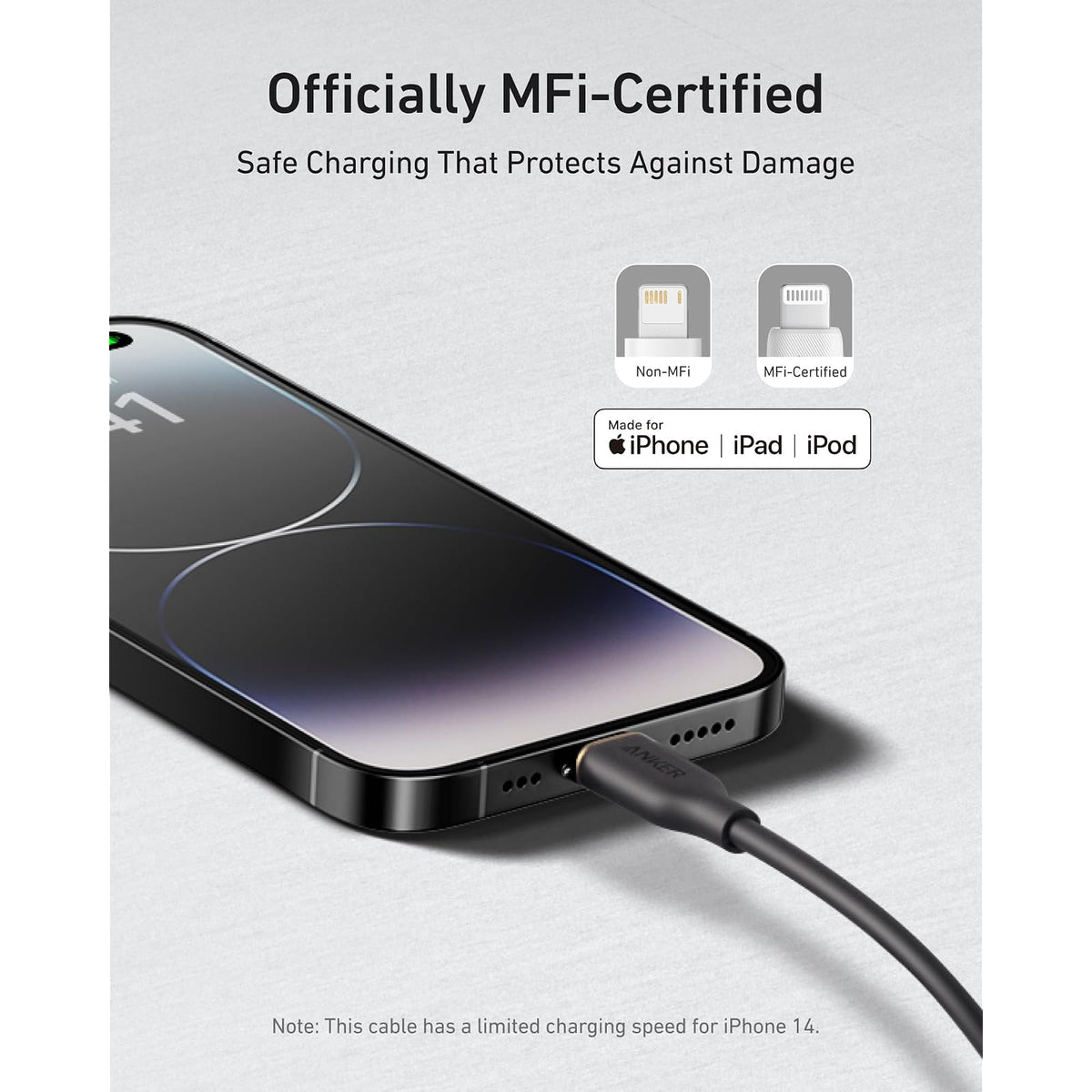 Cable Anker Powerline Flow - Cable USB A a Lightning (6 pies, USB 2.0) - vista 6