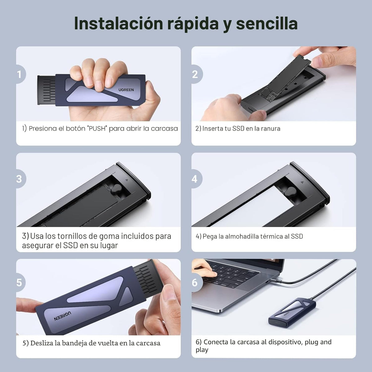 Carcasa-SSD-M-2-NVMe-UGREEN-USB-C-de-10-Gbps-sin-Herramientas-7
