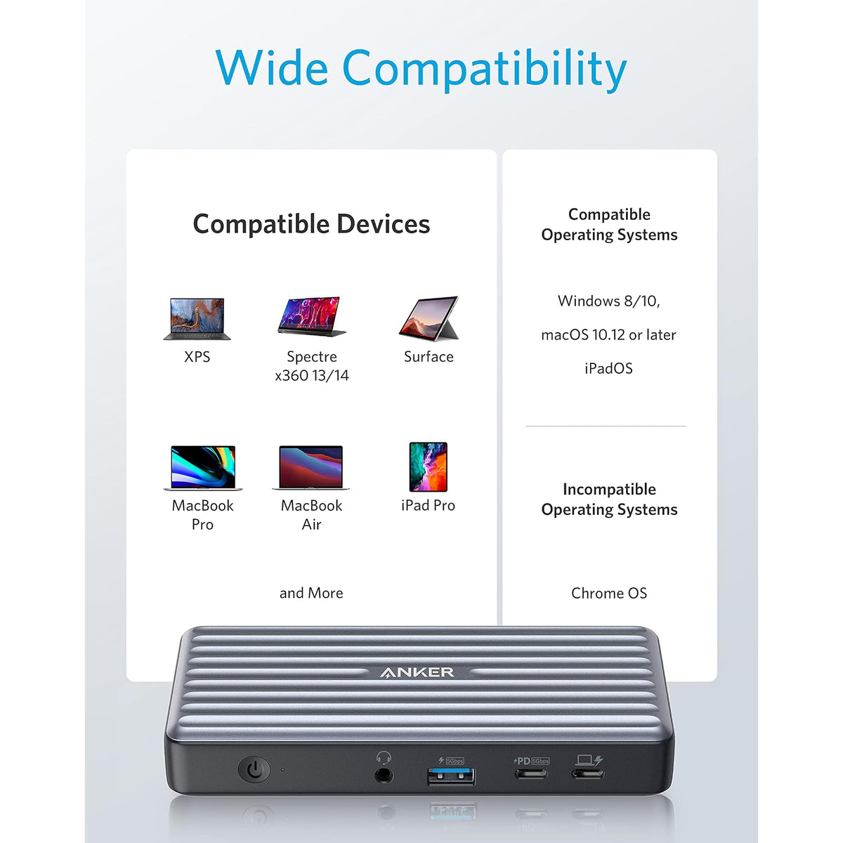 Hub USB Anker Estación de acoplamiento USB-C Anker, PowerExpand 9 en 1 USB-C PD Dock para portátiles - vista 7