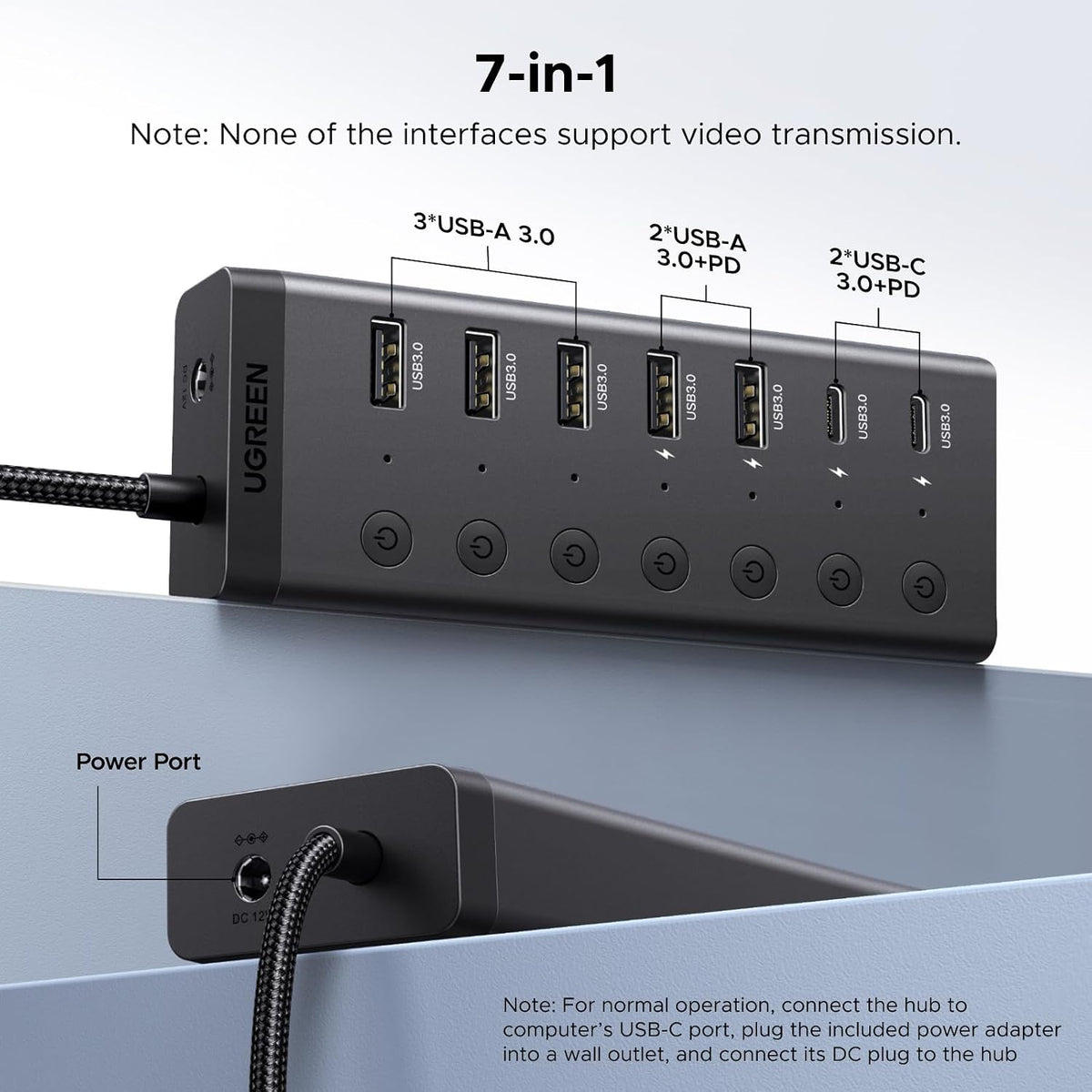Hub-USB-3-0-UGREEN-Alimentado-de-7-Puertos-5-USB-A-y-2-USB-C-a-5-Gbps-5