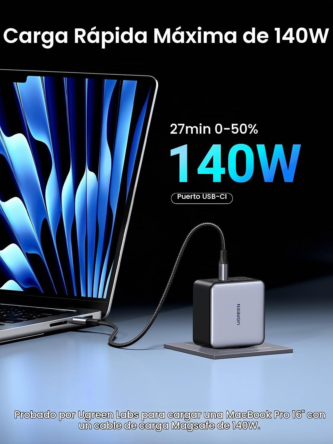Cargador-UGREEN-Nexode-X-160-W-GaN-USB-C-de-4-Puertos-PD-3-1-para-Laptop-2