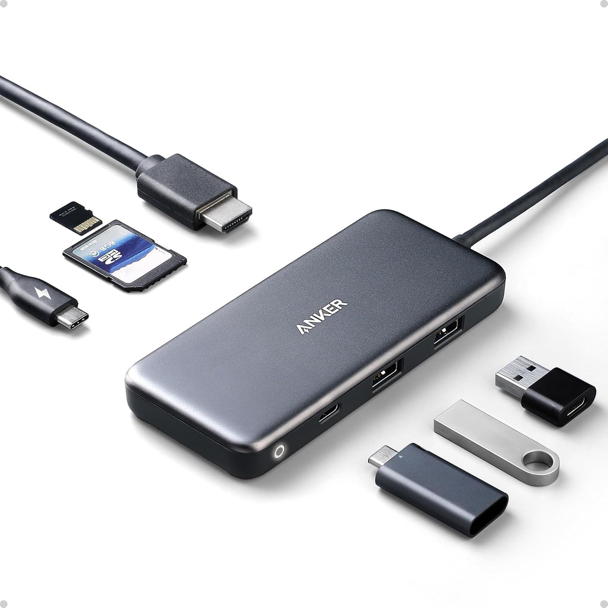 Hub USB Anker USB C, concentrador USBC multipuerto 7 en 1, adaptador HDMI USB-C