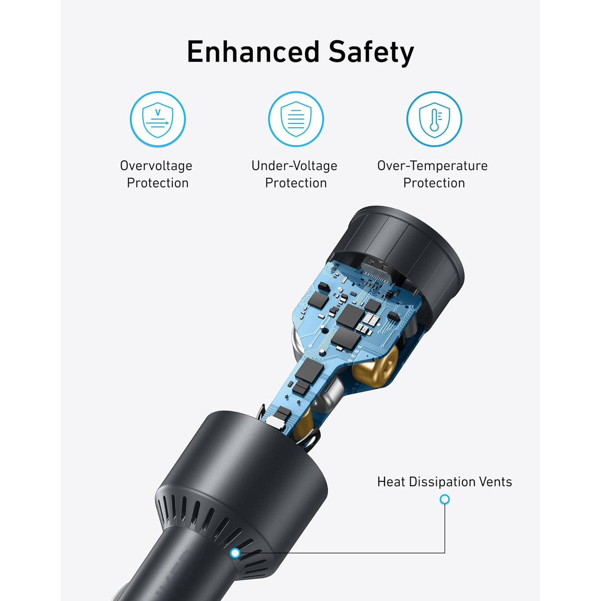 Cargador Anker de coche de carga rápida USB C ultracompacto de 3 puertos de - vista 5