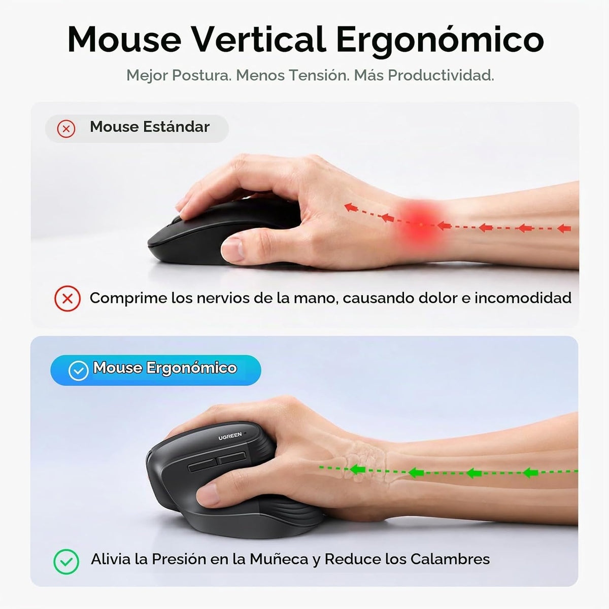 Ratón-Vertical-Ergonómico-UGREEN-Inalámbrico-Recargable-8