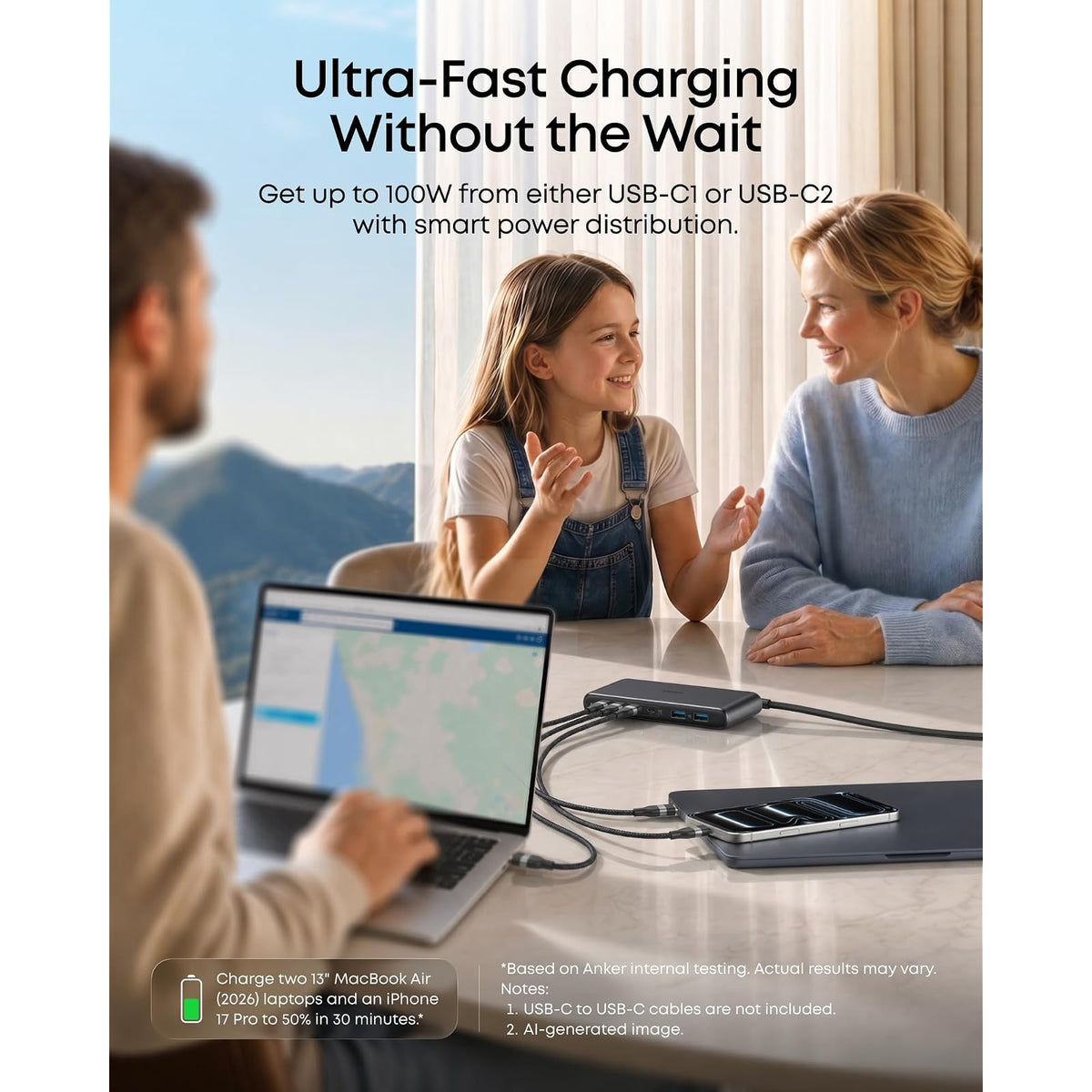 Cargador Anker Estación de carga de viaje, cargador USB C delgado de 150 W, 4 USB C - vista 3