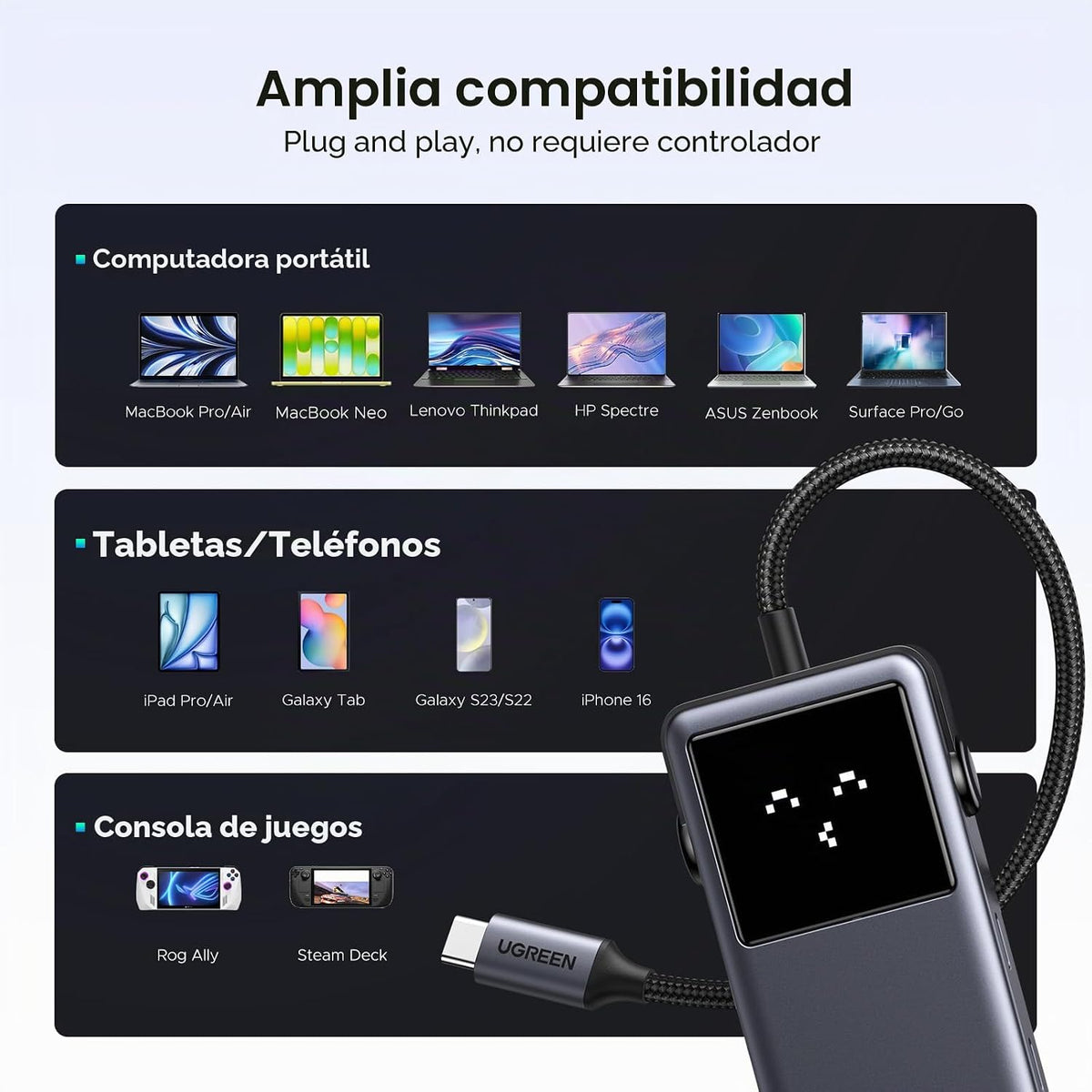 Hub-USB-C-UGREEN-Uno-6-en-1-de-10-Gbps-con-HDMI-4K-60Hz-8