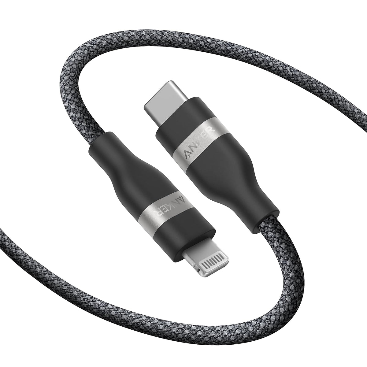 Cable Anker USB C a Lightning, cable trenzado reciclado (6 pies)