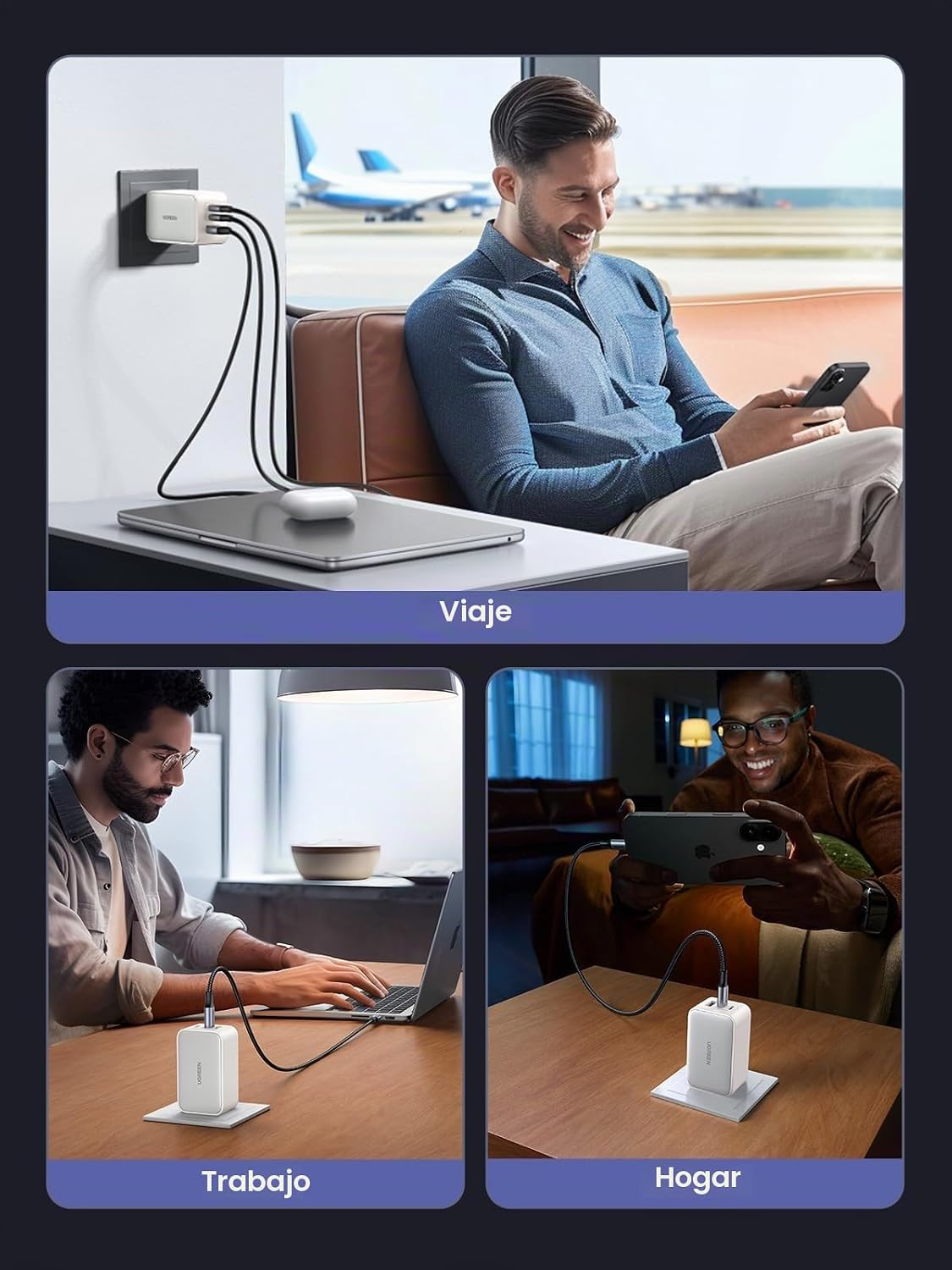 Cargador-de-Pared-UGREEN-Nexode-65-W-GaN-USB-C-de-3-Puertos-6
