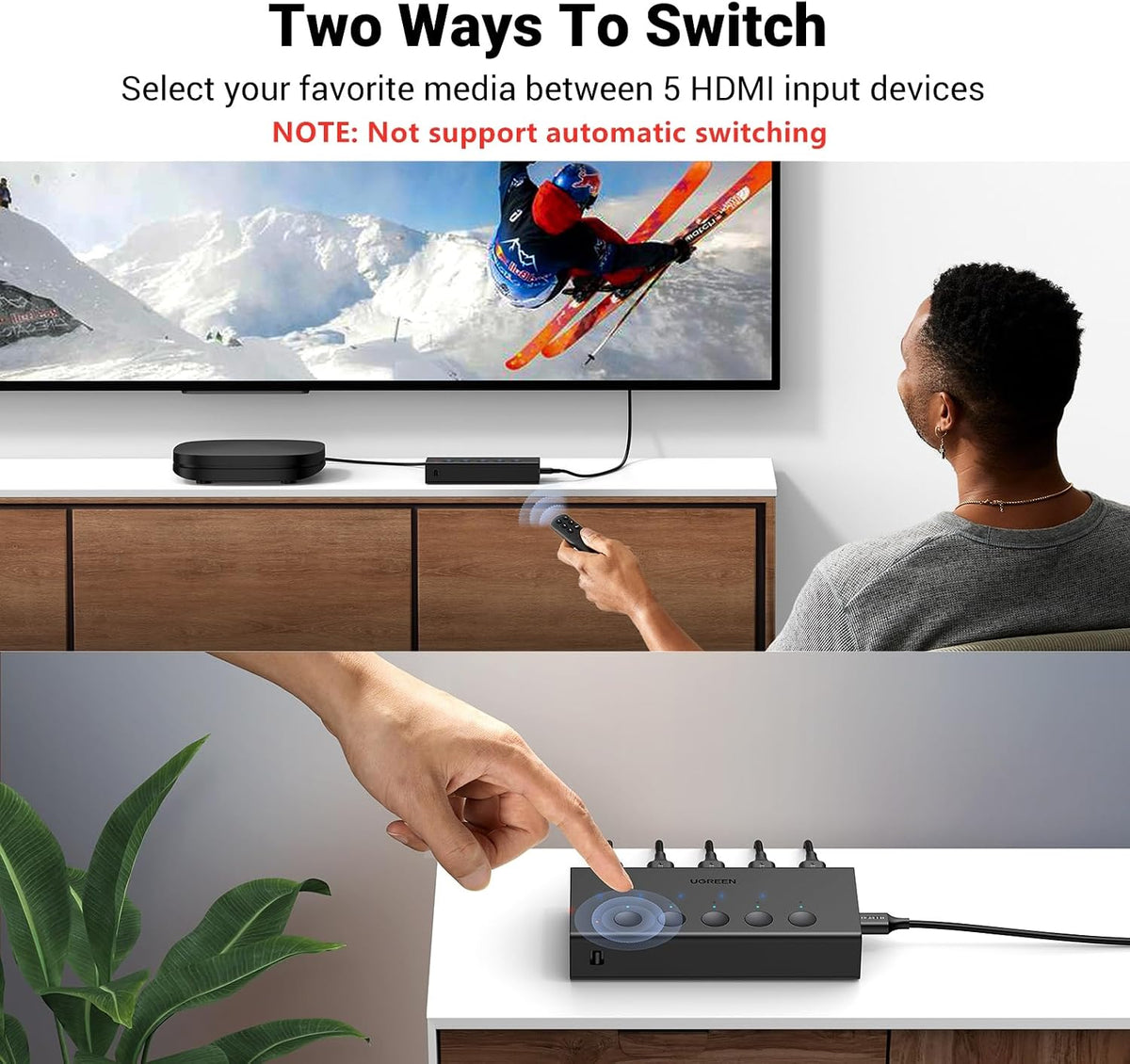 Switch-HDMI-UGREEN-4K-60Hz-de-5-Entradas-y-1-Salida-con-Control-Remoto-HDR-y-VRR-5