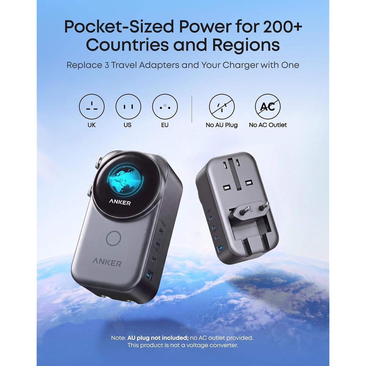 Cargador Anker universal, 100 W GaN USB C carga rápida de viaje - vista 2