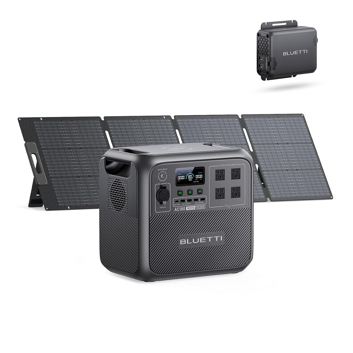 Estación de Energía Portátil BLUETTI AC180, 200 W + Cargador de Alternador 1