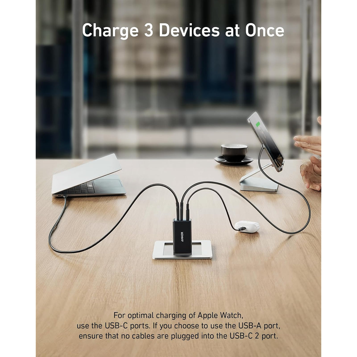 Anker Bloque de cargador USB C de 65 W Max de 3 puertos, cargador de - vista 3
