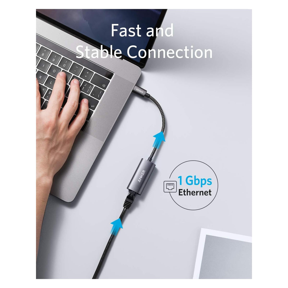 Adaptador Anker USB C a Ethernet, PowerExpand USB C a Gigabit Ethernet, adaptador USB C portátil de aluminio, para MacBook Pro, MacBook Air - vista 3