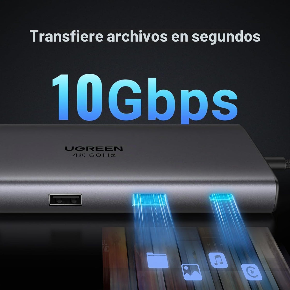 Hub-USB-C-UGREEN-Revodok-Pro-9-en-1-de-10-Gbps-con-HDMI-4K-3
