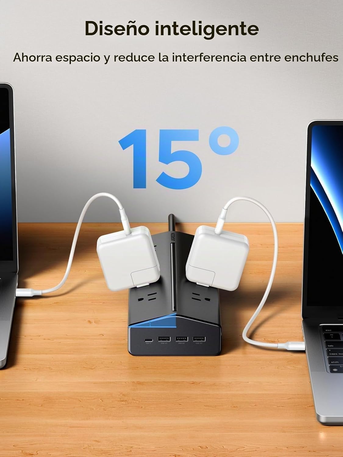 Regleta-Protectora-UGREEN-20-en-1-con-GaN-de-20-W-y-Cable-de-1-5-m-6