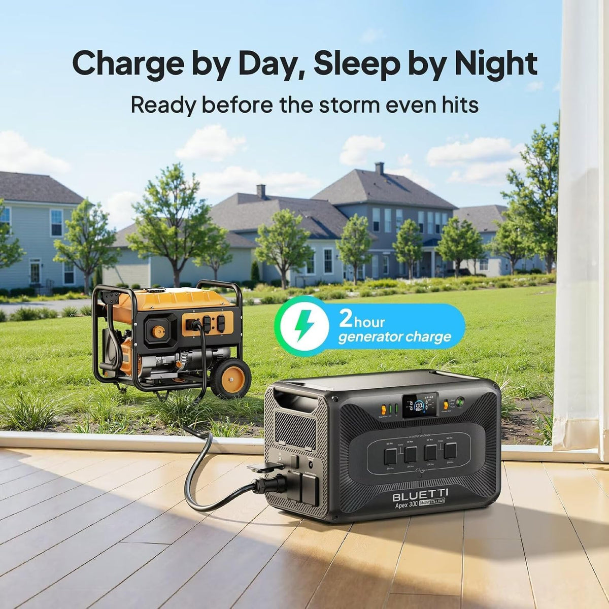 Estación de Energía Portátil BLUETTI Apex 300, 2764.8 Wh, 560 W + Cargador de Alternador 1
