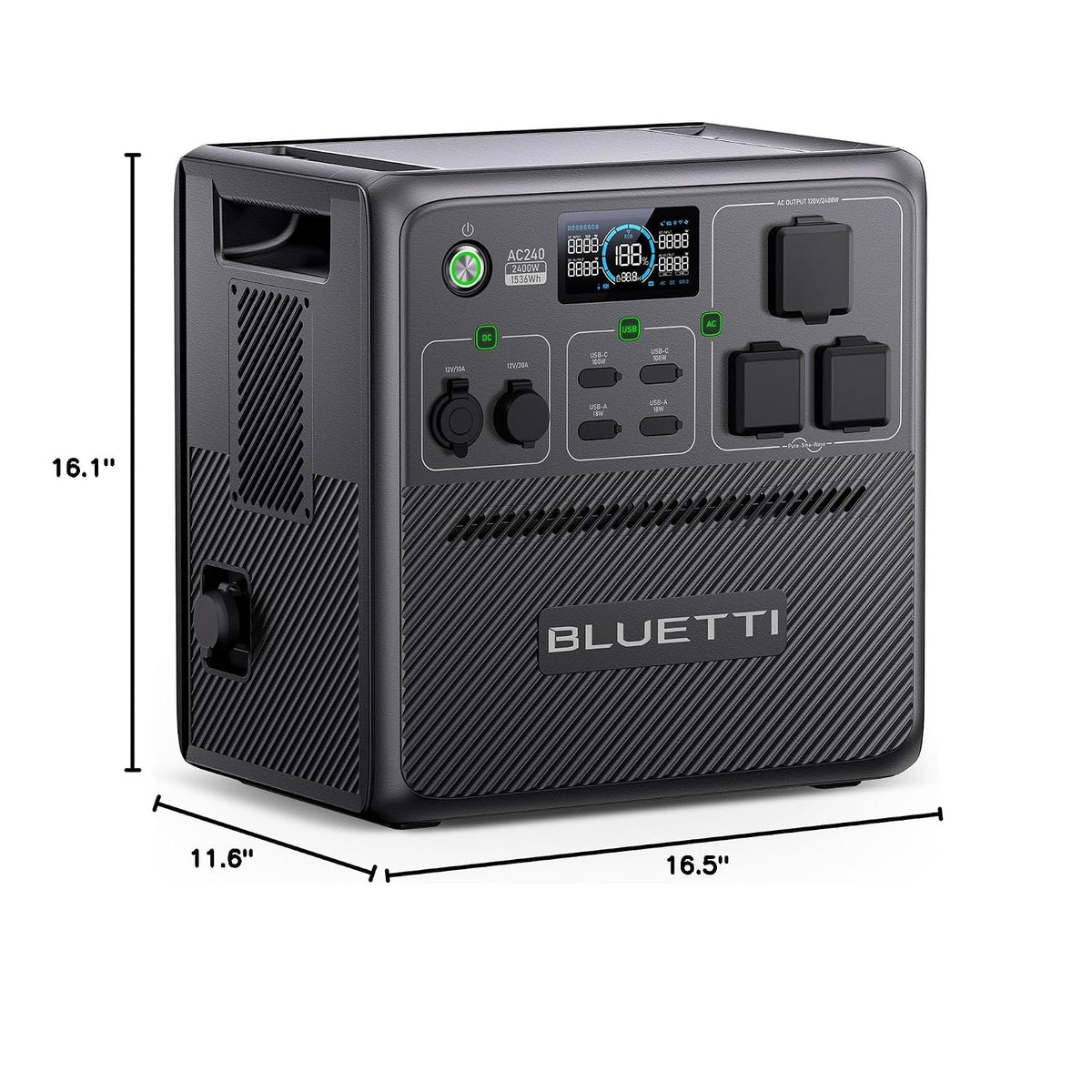 Estación de Energía Portátil BLUETTI AC240, 1536 Wh, 2400 W