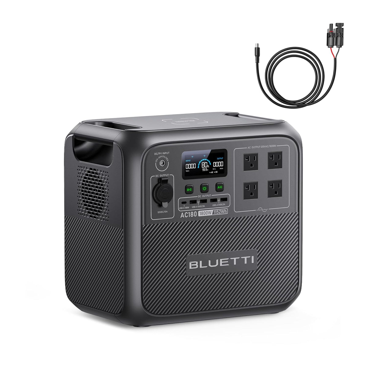 Estación de Energía Portátil BLUETTI AC180, 1152 Wh, 1800 W