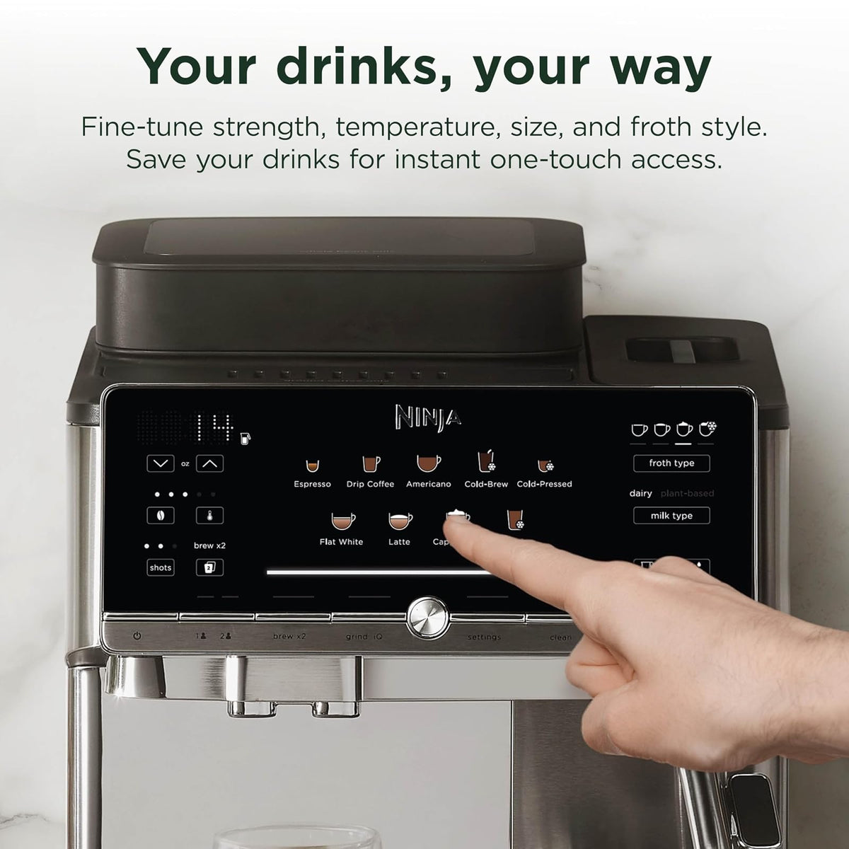 Cafetera Ninja AutoBarista Espresso Automática 10 Bebidas AE1002 - Acero Inoxidable - vista 6