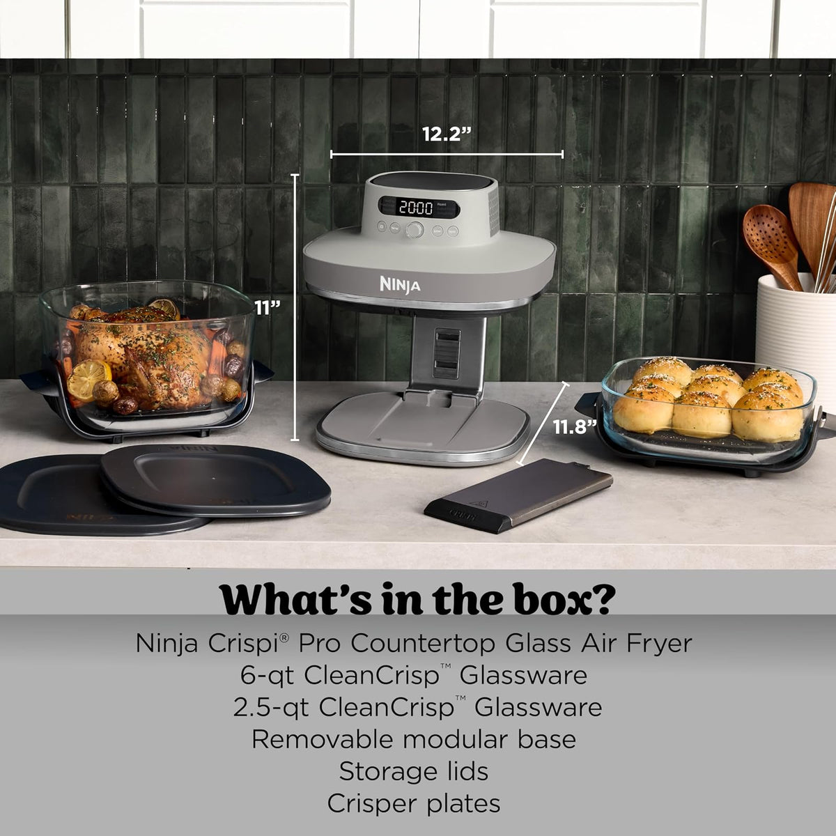 Freidora de Aire Ninja Crispi Pro de Vidrio 6 en 1 con 1800 W y Base Modular - vista 2
