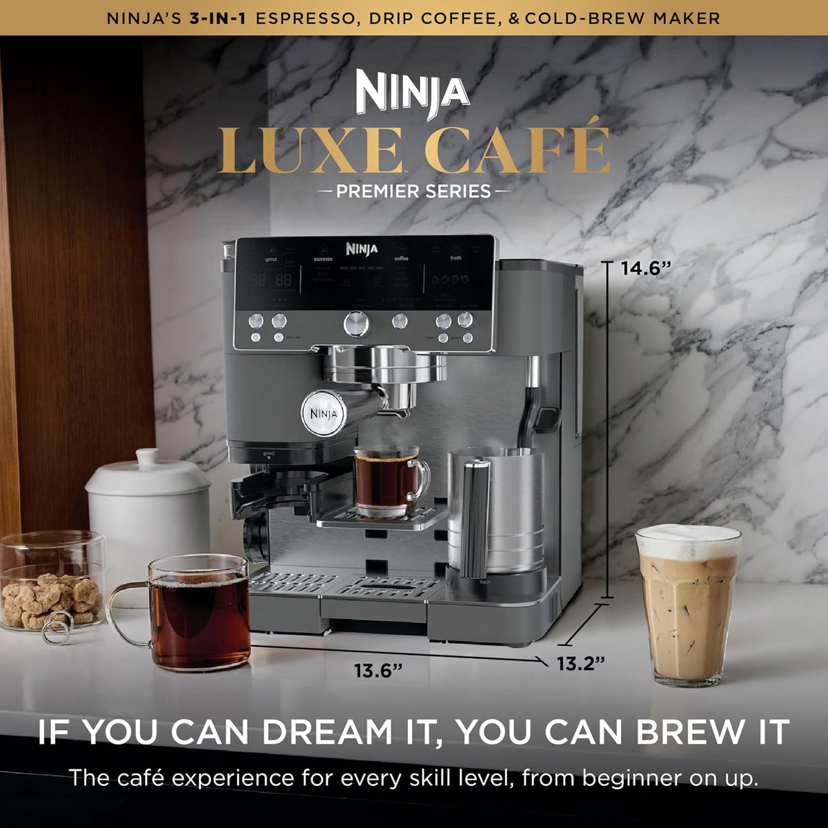 Cafetera Ninja Luxe Café Premier 3 en 1 Espresso y Goteo ES601GM - Pavonado - vista 2