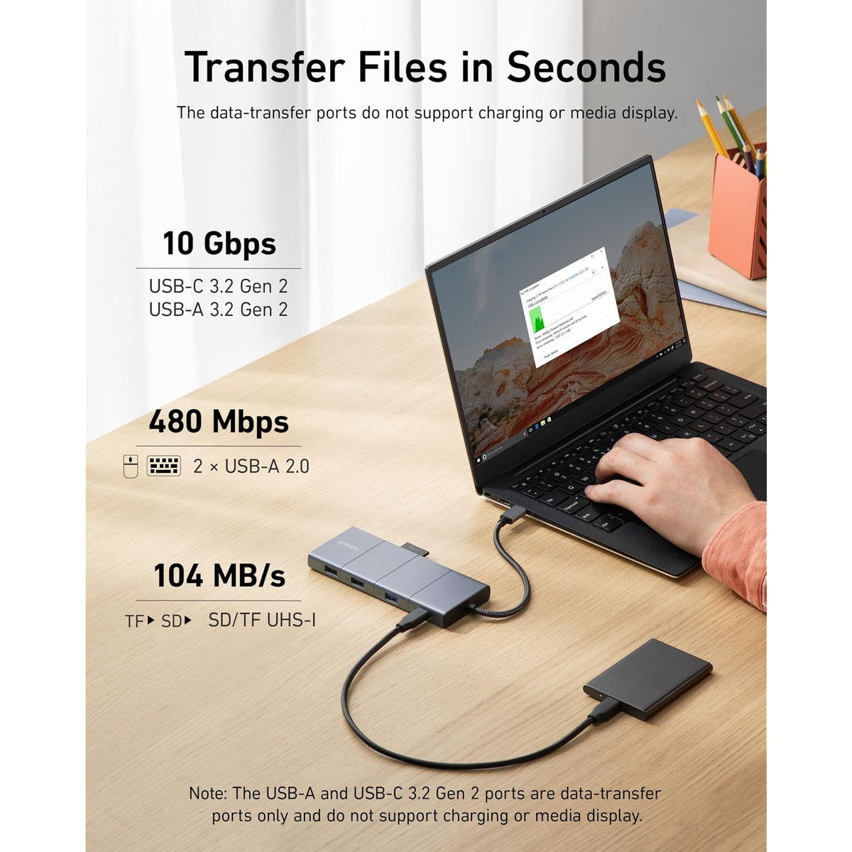 Hub USB Anker USB-C, estación de acoplamiento 11 en 1 monitor dual con - vista 3