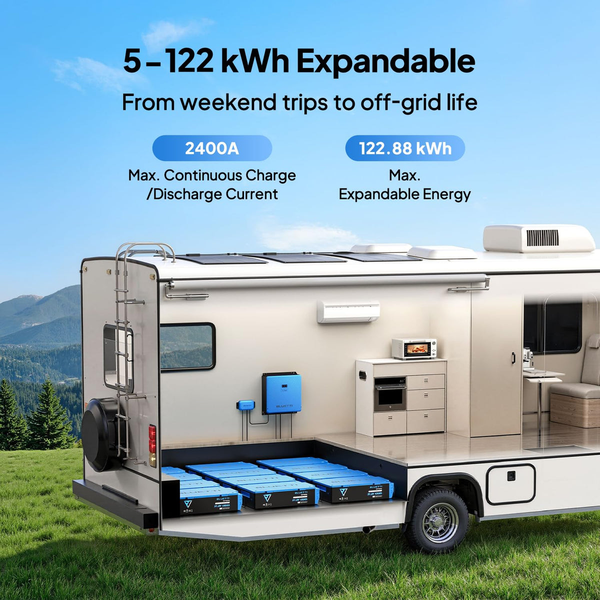 Batería LiFePO4 BLUETTI, 51.2 V 100 Ah, 5210 Wh