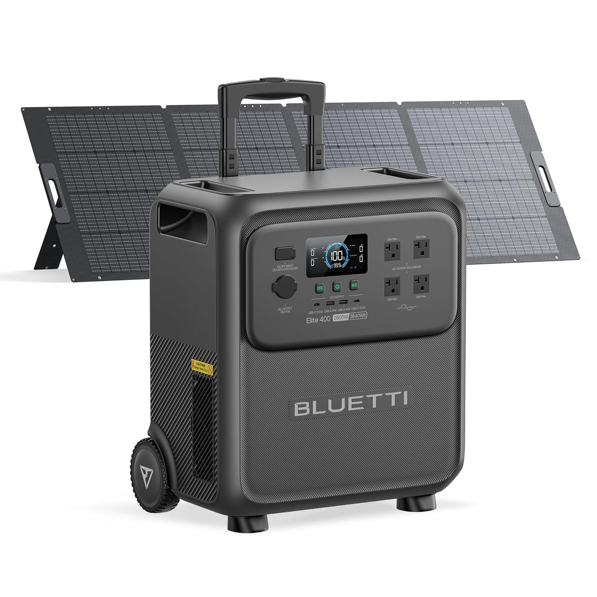 Estación de Energía Portátil BLUETTI Elite 400, 3840 Wh, 2600 W + Panel Solar 350 W