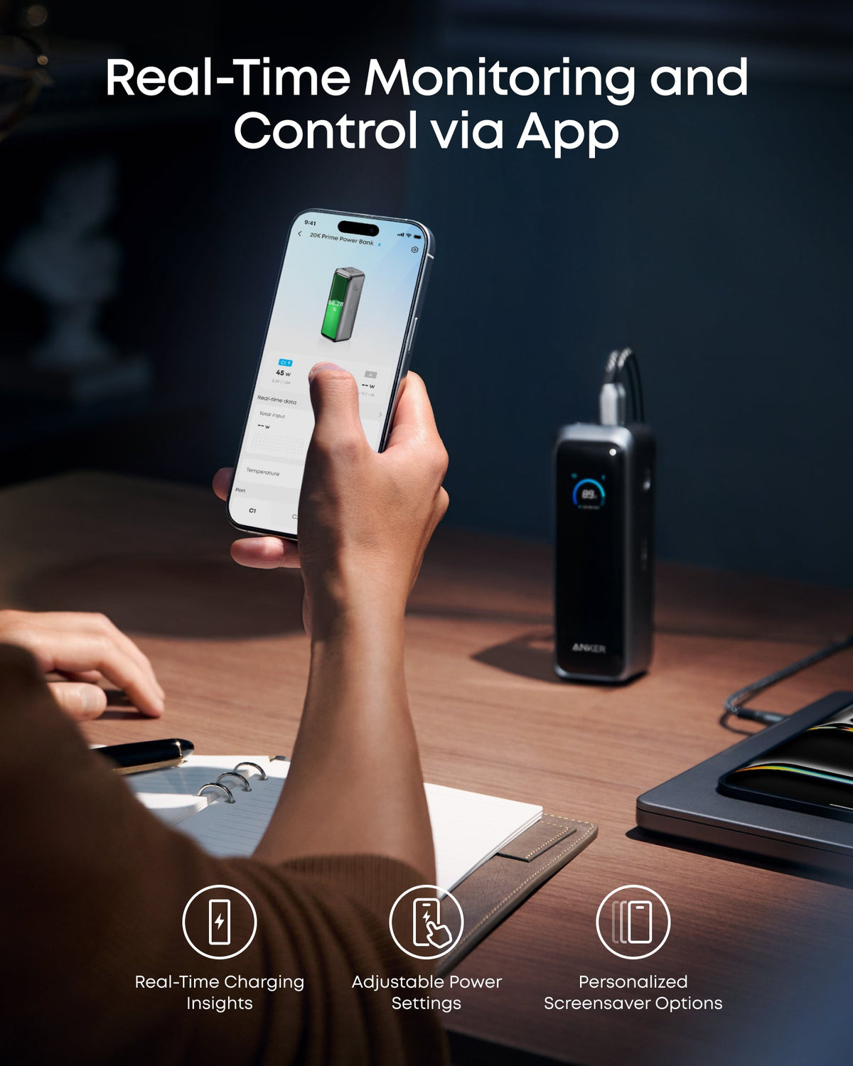 Power Bank Anker Prime 20K 220W 20.100mAh Carga Rápida 140W