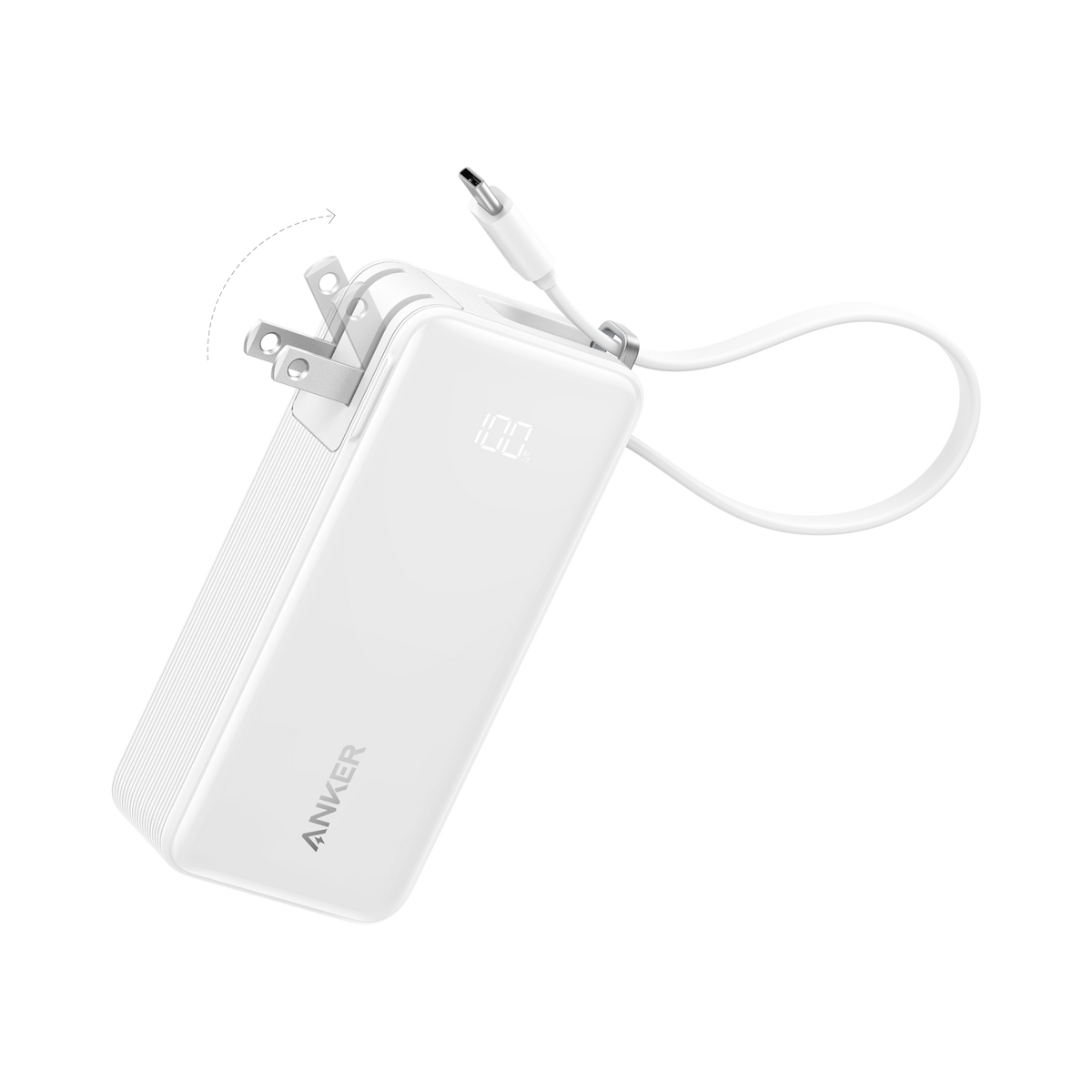 Power Bank Anker Fusion 65W con Cable USB-C Integrado y Pantalla LED