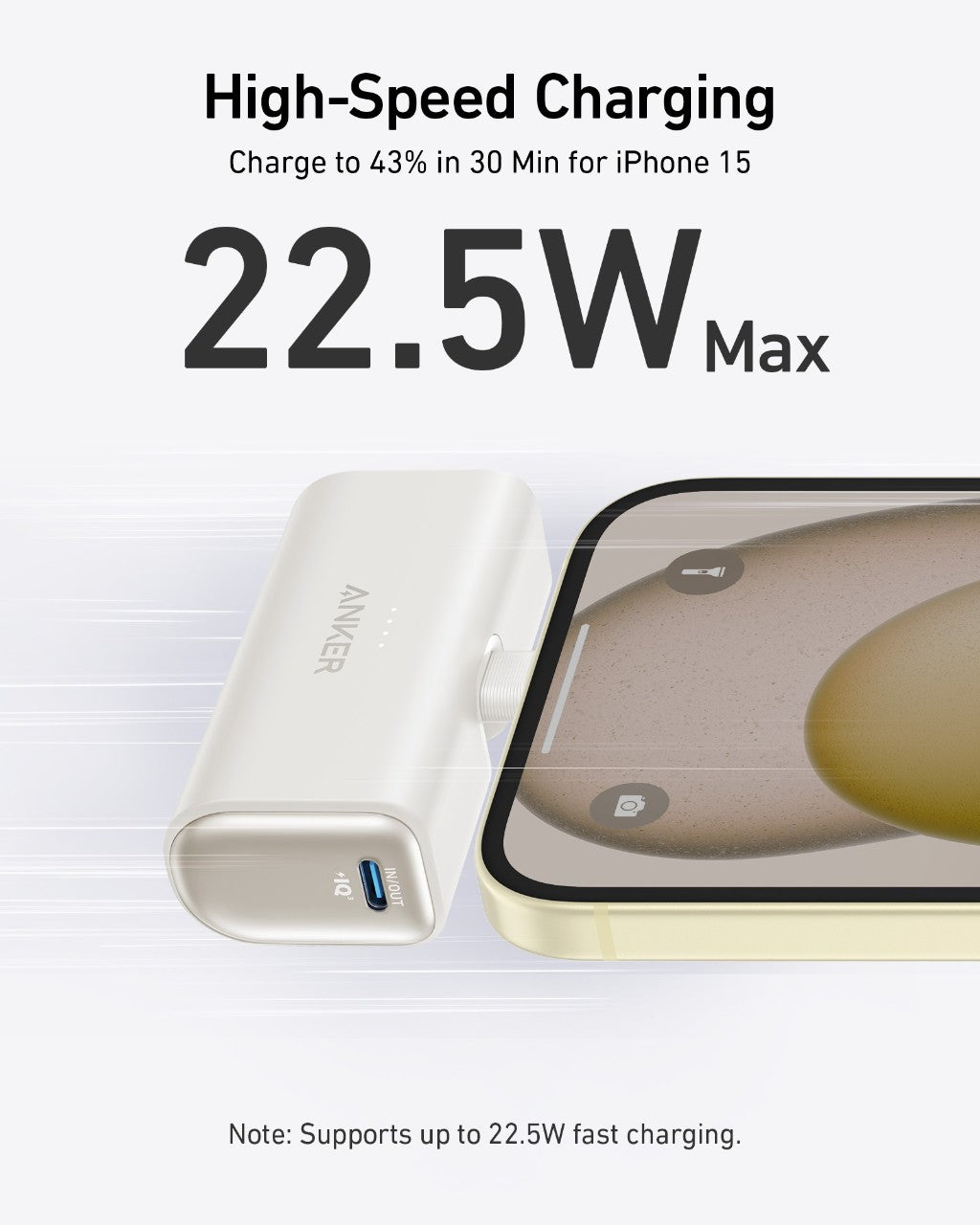 Power Bank Anker Nano 5000mAh 22.5W Power Bank Negro