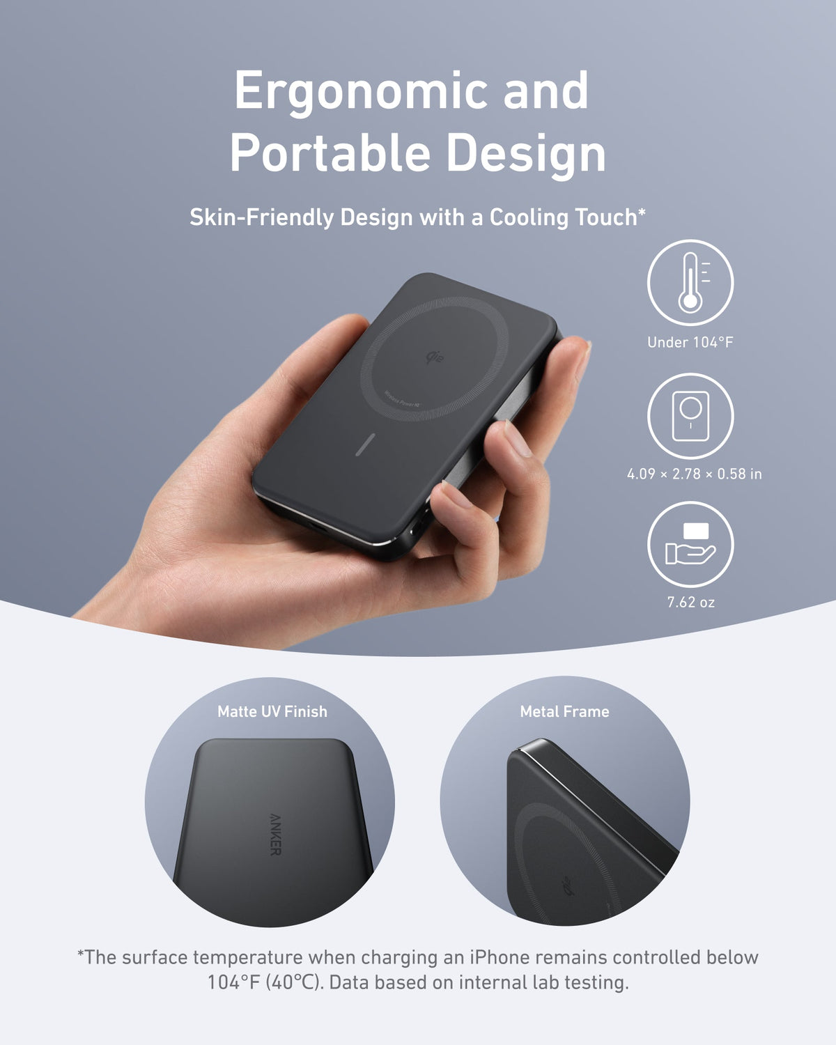 Power Bank Anker MagGo Slim 10.000mAh MagSafe 15W Negro