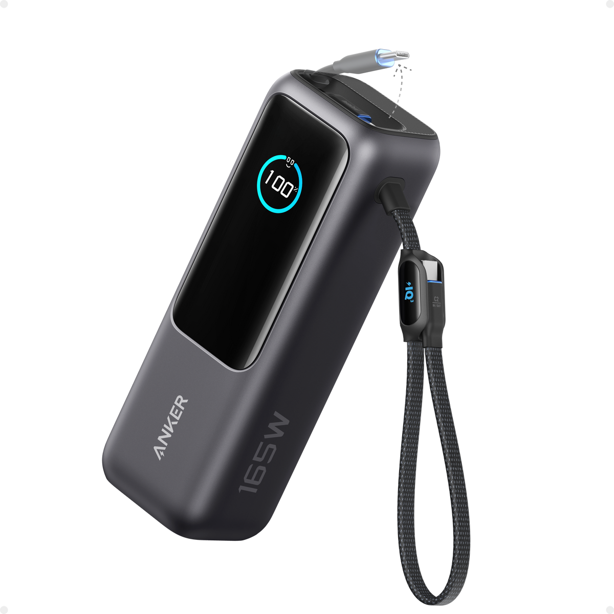 Power Bank Anker 65W con USB-C Integrado y Cable Retráctil