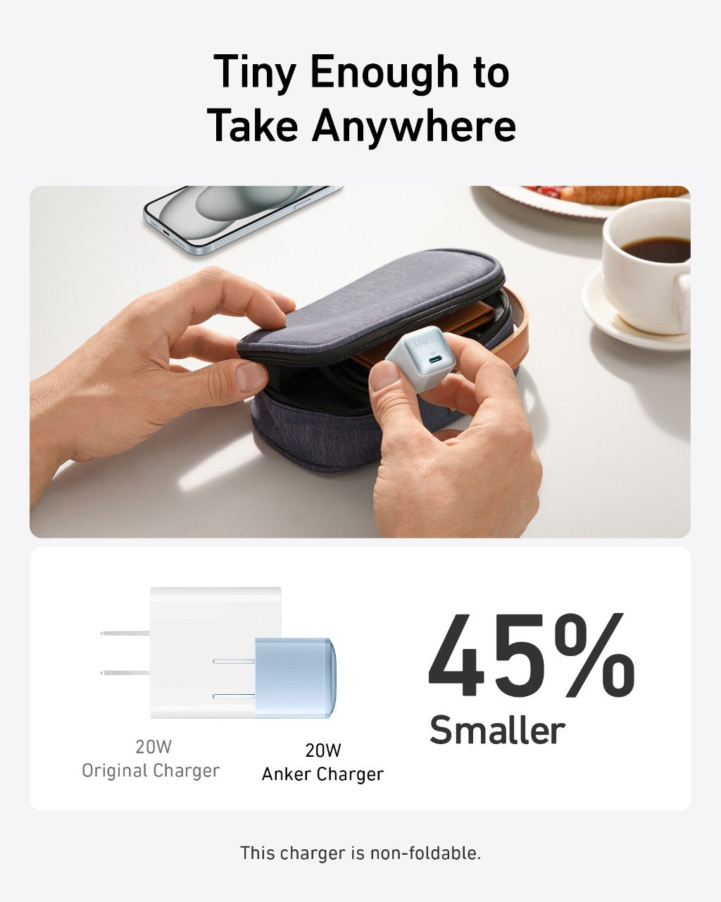 Cargador Anker Nano Pro 20W USB-C Power Delivery Wall Charger Blanco