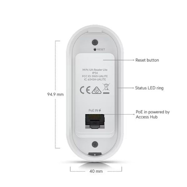 Acceso-a-Puertas-Ubiquiti-The-Access-Reader-Lite,-lector-moderno-NFC-y-Bluetooth,-parte-del-sistema-UniFi-Access