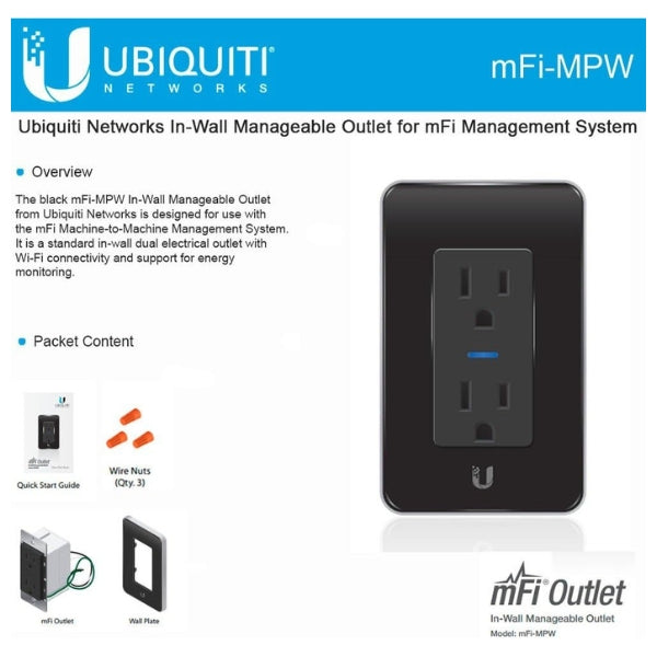 Accesorio-Ubiquiti-mFi-MPW-Outlet-Gestionable-en-Pared-Wi-Fi-802,11bgn-Monitorización-de-Energía