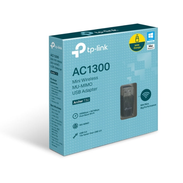 Adaptador USB TP-Link Archer T3U Mini AC1300 Wi-Fi Dual Band USB 3.0 MU-MIMO