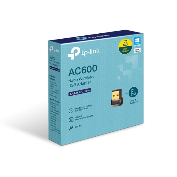 Adaptador USB TP-Link Archer T2U Nano AC600 Wi-Fi Dual Band USB 2.0