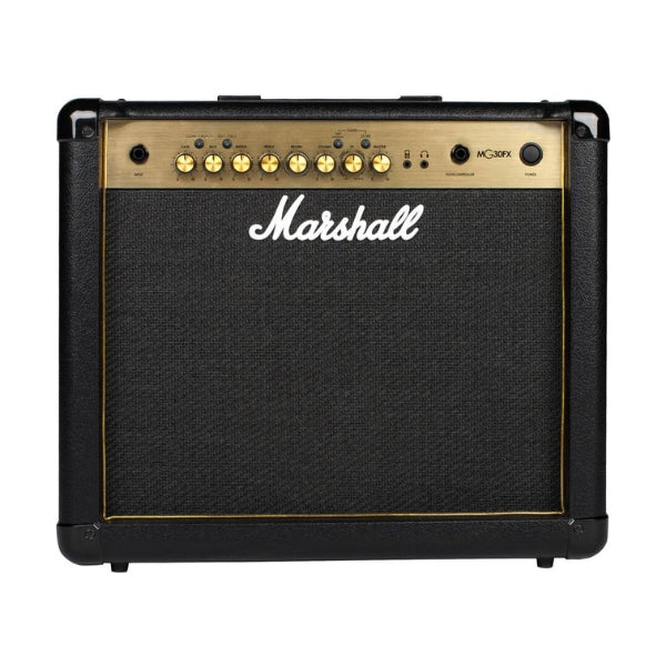Amplificador-combo-para-guitarra-Marshall-MG30GFX-30W-1x10”-con-efectos-digitales-y-ecualizador-de-3-bandas-Negro