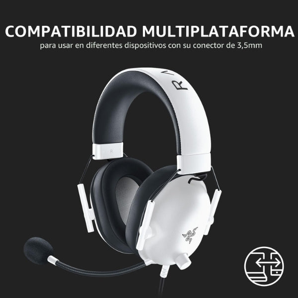 Audífono - Gaming - Razer - BlackShark - V2 - X - 3.5mm - Multiplataforma - 7.1 - Surround - Microfono - HyperClear - Blanco - RZ04-03240700-R3U1-comp